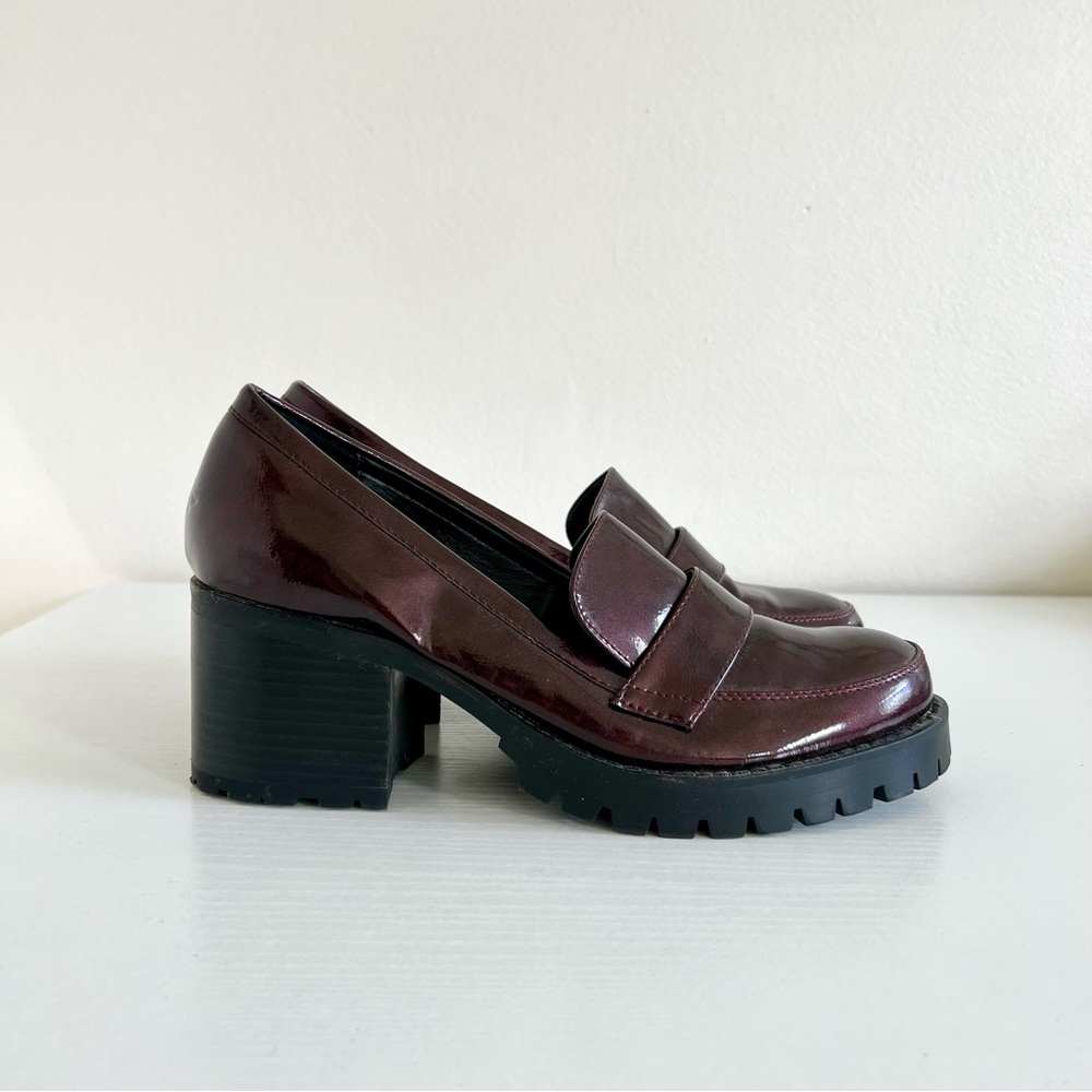Free People Lexden Block Heel Loafer burgundy - women’s size 7.5
